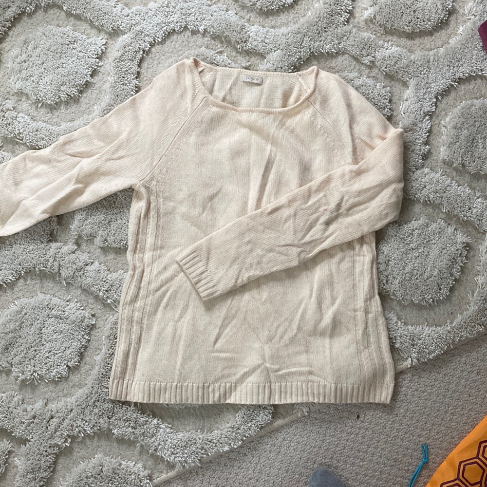 Cream J.Crew crew neck sweater